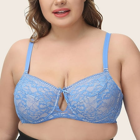 Itsame 1 Pack Everyday Casual Bra Set Womens Full Support Bra Wireless Comfort Bralette Blue Size 85C