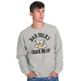 thumbnail image 5 of Funny Dad Joke Yolks Crack Me Up Men's Crewneck Sweatshirt Brisco Brands S, 5 of 6