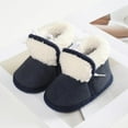thumbnail image 2 of Baywell Baby Boys Girls Warm Winter Boots Soft Sole Anti-Slip Newborn Infant Prewalker Toddler Snow Boots Dark Blue 0-6 Months, 2 of 7
