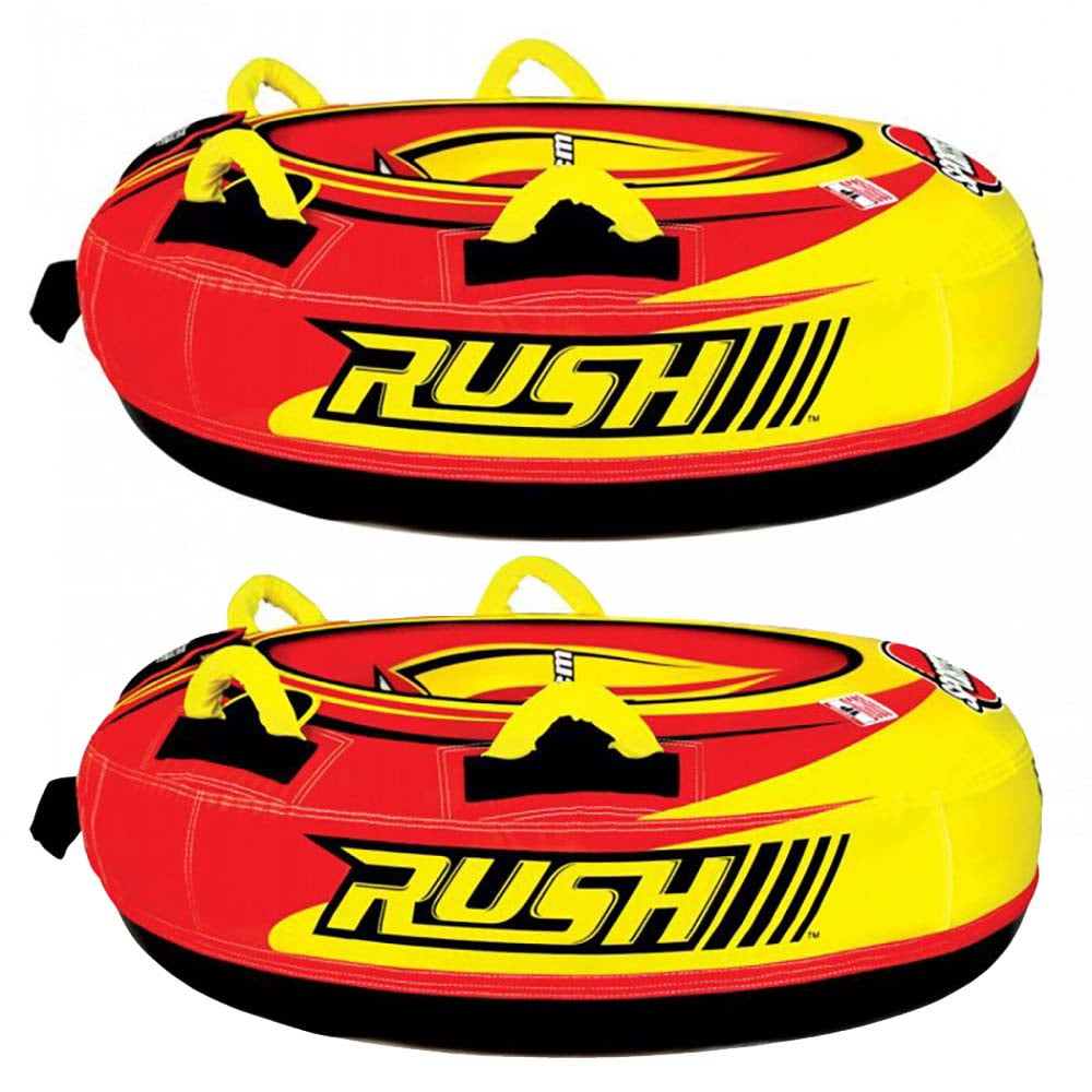Sportsstuff Rush Inflatable 40-Inch Snow Tube with 4 Foam Handles (2 Pack) by Kwik Tek