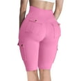 thumbnail image 7 of YOTMKGDO Womens Shorts Biker Shorts Women High Waisted Short Leggings Knee Length Womens Gym Workout Long Shorts, Pink Medium, 7 of 7