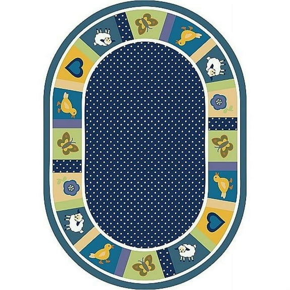 Seeing Spots Bold 7 ft.8 in. x 10 ft.9 in. Oval  WearOn Nylon Machine Tufted- Cut Pile Just for Kids Rug