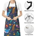 thumbnail image 6 of Pofeuu Marine Inhabitants Print Waterproof Apron with Pockets Adjustable Cooking Aprons Kitchen Bib for Baking Household Cleaning, 6 of 8
