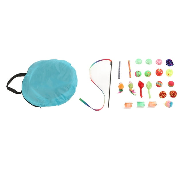 Juego de Juguetes de TÚnel de Juego de Gato, Juego de Juguetes para Gatos de Mascota de Pelota de Peluche