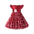 thumbnail image 1 of Robe Fille Rouge Noël Père Noël Neige Fête Concours 4 Ans, 1 of 1
