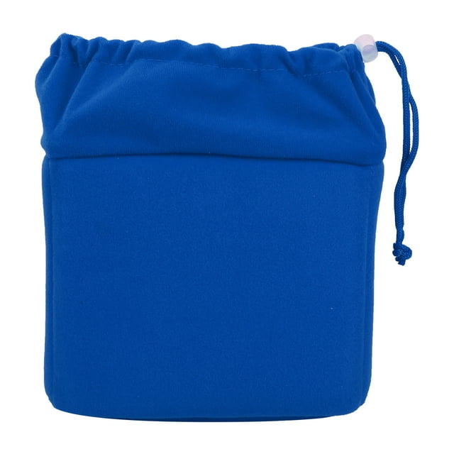 Bolsa acolchada impermeable y a prueba de golpes para insertar lentes de cámara DSLR con cordón (azul oscuro)