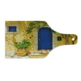 thumbnail image 2 of Yellow and Blue Cutting Board, Traditional Greek House Door with Flowers and Tree Mediterranean Scenery, Tempered Glass Cutting and Serving Board, Wine Bottle Shape, Multicolor, by Ambesonne, 2 of 5