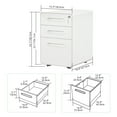 thumbnail image 5 of Dextrus Rolling File Cabinet Heavy Duty Mobile Storage Filing Cabinet 3 Drawers For A4 Paper, 5 of 5
