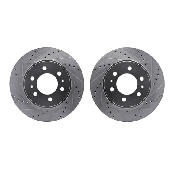 Dynamic Friction Company Front Brake Rotors-Drilled and Slotted-Silver 7002-54091