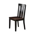 thumbnail image 1 of Benzara BM171535 Rubber Wood Dining Chair With Slatted Back, Set Of 2, Brown And Black, 1 of 2