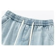 thumbnail image 7 of Men's Denim Shorts Elastic Waist Short Jeans Summer Comfort Dailywear Bottoms, 7 of 7
