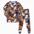 thumbnail image 4 of Gerichy Boys Girls Halloween Pajamas Cute Pumpkin Print Pjs Cotton Kids Sleepwear Clothes Sets Ghost Holiday Nightwear 2T-9T, 4 of 7