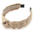 thumbnail image 1 of Femmes Paille Bandeau Naturel Rétro Décoratif Large Bande de Cheveux Noeud Cerceau, 1 of 10