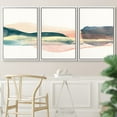 thumbnail image 2 of PixonSign Framed Wall Art Print Set Green & Red Watercolor Landscape Geometric Shapes Illustrations Modern Art Farmhouse/Country Scenic Fun for Living Room, Bedroom, Office - 16"x24"x3 White, 2 of 5