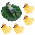 thumbnail image 1 of 5x Hoja Flotante Y Rana Animal Ornamento Artesanía Jardín Estanque Decoración Resina Plantas Decoración De Verano Baoblaze Ornamento de rana flotante de agua, 1 of 8