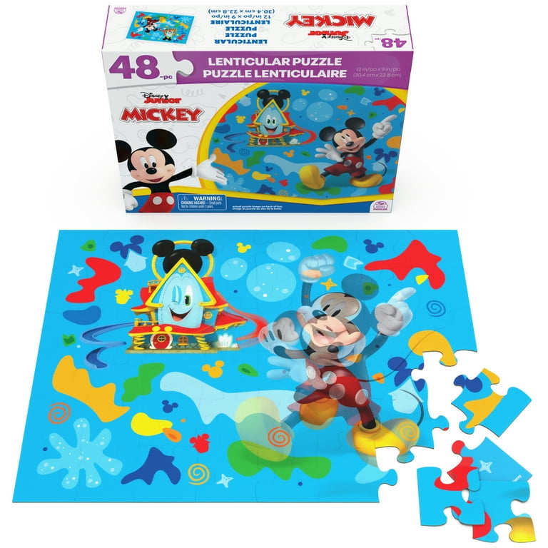Mickey, Disney 48-Piece Lenticular 3D Jigsaw Puzzle, for Kids Ages