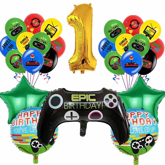 Game Green Balloons Party Supplies 1st Big Number Decorations Decor Kit Birthday