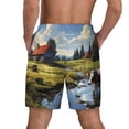 thumbnail image 2 of Lsque Mens Swim Trunks Pasture Cow A Pattern - Bathing Suit Compression Liner - Beach Swim Shorts Swimwear - (S-3XL) - Stretch Quick Dry -XX-Large, 2 of 9