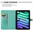 thumbnail image 2 of Case for iPad Mini 6 2021 (8.3 Inch) 6th Generation Case, Embossed Cat & Tree PU Leather Retro Shockproof Magnetic Clasp Wallet Card Slots Folio Kickstand Cover for iPad Mini 6th Gen, Green, 2 of 6