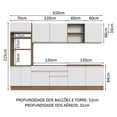thumbnail image 3 of Cocina Integral MADESA Glamy 310cm Marrón/Blanco, 3 of 5