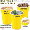 thumbnail image 4 of NOGIS 50 Pcs 16 oz Plastic Cups Disposable Drinking Cups Plastic Shot Glasses for Thanksgiving Christmas Birthday Wedding Party, Yellow, 4 of 7