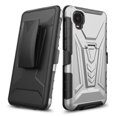 thumbnail image 2 of Compatible for Alcatel TCL A3 Case / TCL A30 Case with Holster Belt Clip Hybrid Shockproof Protective Phone Cover with Kickstand - Silver, 2 of 7