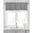 thumbnail image 2 of Grey White Checkered Linen Curtain Valance for Bedroom/Bathroom/Kitchen/Office/Living/Dining Room Window,Gray Buffalo Plaid Rod Pocket Topper Decorative Cafe Drapes Panel 42"x18", 2 of 6