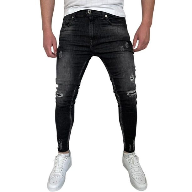 Pimfylm Jeans For Men Low Rise Jeans Men Black Large - Walmart.com