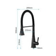 thumbnail image 6 of Izzovium Matte Black Kitchen Faucet with Pull Down Sprayer, 360° Swivel High Arc Stainless Steel Faucet, 2 Water Modes (Stream/Spray), Single Handle for Easy Temperature Control, 6 of 14