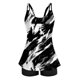 thumbnail image 4 of Traje de Baño de Bikini de Mujer sin Mangas Floral Impresión Push-Up Traje de Baño Acolchado Blusa Pura Falda Ruched Conjuntos Racerback Bikini Top, 4 of 8