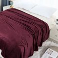 thumbnail image 3 of Unique Bargains Flannel Fleece Blanket Soft Wide Hemmed King Burgundy, 3 of 8