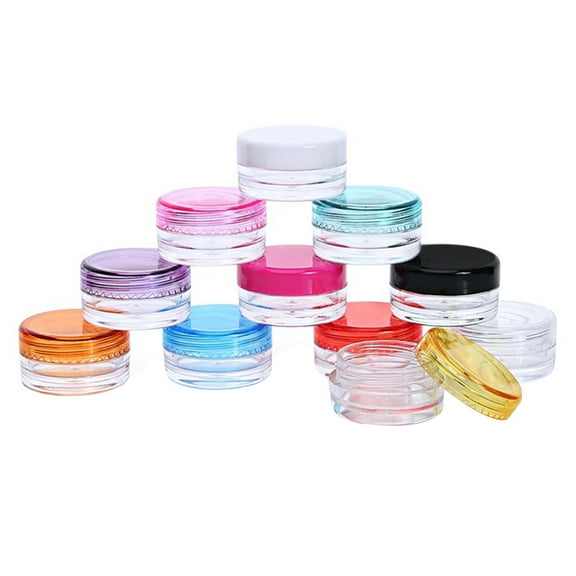 unbranded  50 Pcs Makeup Samples Clear Container with Lid Travel Colorful