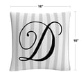 thumbnail image 2 of Gray Striped Ornate Letter Script D By Abc 16 X 16 Decorative Throw Pillow, 2 of 5