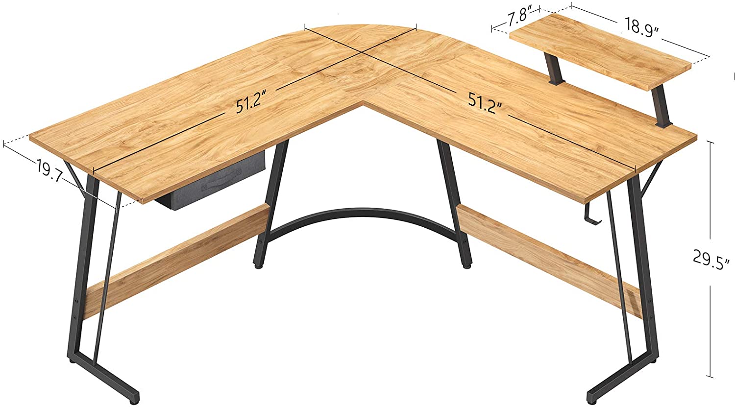 extra deep l shaped desk