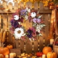 thumbnail image 3 of PSVFUJZ 18 Inch Fall Wreaths for Front Door, Thanksgiving Farmhouse Decor, Artificial Autumn Wreath with Sunflower Pumpkin Maple Leaf for Thanksgiving Farmhouses Home Outdoor Indoor Decor, 3 of 6