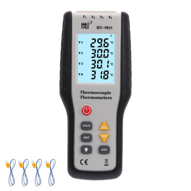 Probador De Temperatura De Termopar Detector De Termopar De Alta Precisión Termómetro De Termopar De Parejas Eléctricas De Cuatro Canales Para Exteriores Scienceny TO002850-00