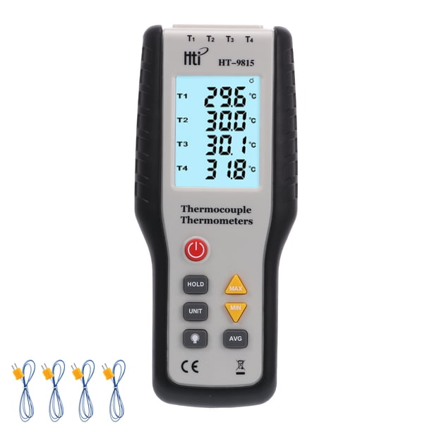 Probador De Temperatura De Termopar Detector De Termopar De Alta Precisión Termómetro De Termopar De Parejas Eléctricas De Cuatro Canales Para Exteriores Inevent TO002850-00