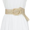 thumbnail image 4 of CINTURONES ANCHOS DE MUJER INSPIRE CHIC, CINTURONES TRAMADOS TEJIDOS PARA VESTIDO, BROCHE GRUESO 22.83-33.07" BEIGE, 4 of 4