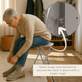 thumbnail image 6 of Lavish Home Backless 24-Inch Folding Stool with 225lb Capacity (Gray), 6 of 12