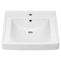 Decorum White Vitreous China Wall-Hung Vessel Sink with Single Faucet Hole