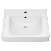 Decorum White Vitreous China Wall-Hung Vessel Sink with Single Faucet Hole