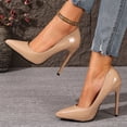 thumbnail image 4 of Stylago Women's Closed Pointed Toe High Heels Dress Wedding Pumps Shoes Leather Trendy Stiletto for Ladies Work Business Size 6.5 Beige, 4 of 6