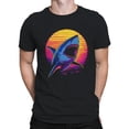 thumbnail image 2 of Retro Sunset Shark Attack Men's T-shirt, 2 of 3