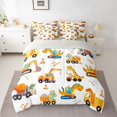thumbnail image 3 of Homewish Yellow Car Truck Bedding Comforter Set 7pcs for Kids, Cartoon Vehicle King Bedding Sets, Funny Dinosaur Car Reversible Bed Sheets, Lightweight Room Decor, 3 of 8