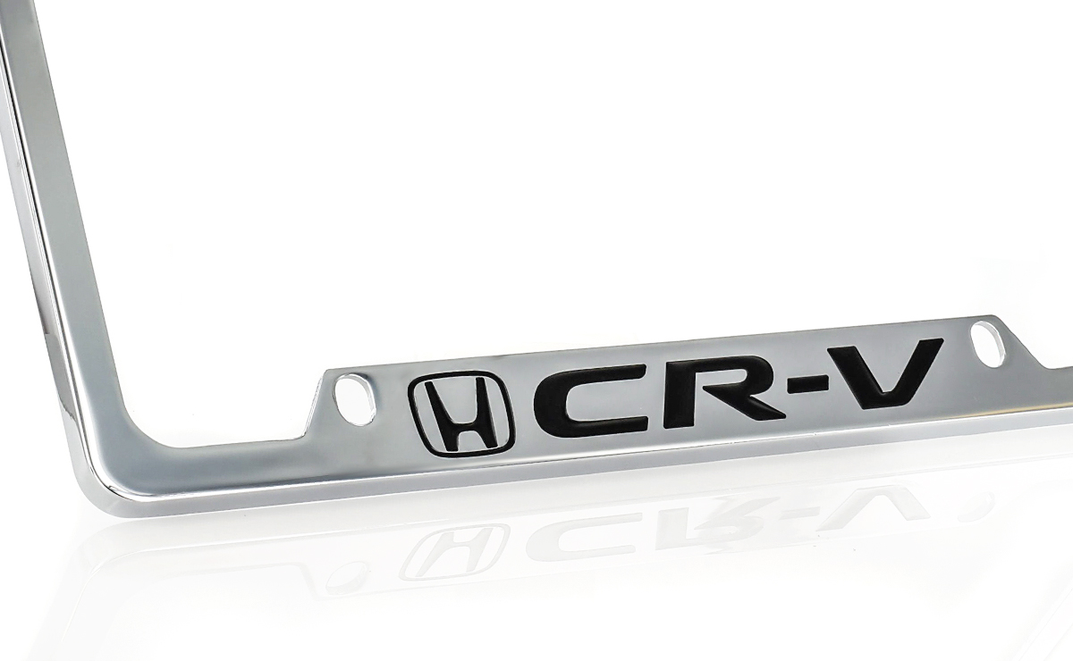 Honda CR-V Chrome Plated Zinc License Plate Frame Holder bottom engraved 4 Hole
