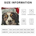 thumbnail image 5 of SHANXI Merry Bright Christmas Pillow Covers Lovely Cat Dog Golden&nbsp;Retriever with Red Santa Hat Green Elk Farmhouse Decorations 24x24in, 5 of 5