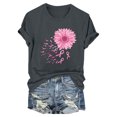 thumbnail image 4 of Blusas de Manga Corta para las Mujeres Divertida Impresión Cuello Redondo Camiseta Vintage, Blusas de Primavera para las Mujeres, 4 of 4