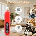 thumbnail image 3 of DSOOLO Nail Grinder for Dogs Cats, 5 Speed Electric Pet Nail Trimmer with 2 Lights and Replacement Head，Red, 3 of 8