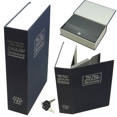 Hidden Secret Book Safe Small Blue with Keys, The New English Dictionary Design