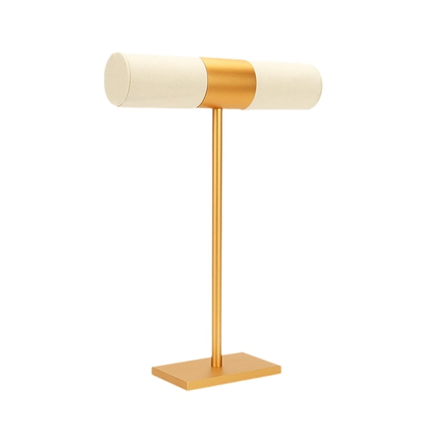 Expositor de pulseras y organizador de joyas para escritorio. Beige